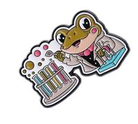 Unique Animal Scientist Frogs Brooch Featuring Microscope Tests Tube Laboratory Accessory Pin for Science Lovers Cartoon Brooch
