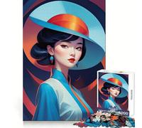 Unique Asian Lady Adults 1000 Piece Jigsaw Puzzle Analytical Skill Soft Distraction Tight Join Cozy Xmas Gift (38x52cm)