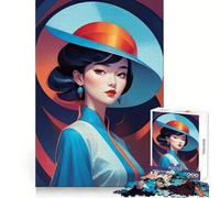 Unique Asian Lady Jigsaw Puzzles for Teenagers 1000 Smart Training Happy Idle Time Flawless Cut Joyful Xmas (50x75cm)
