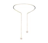 Unique Asymmetrical Pearl Gold Chain with Elegant Curves that Fit the Neck Fashionable Necklace