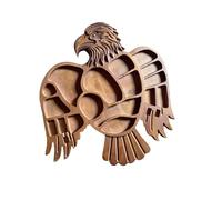 Unique Avian Shaped Wood Platter for Desserts and Appetizers Showcasing Elegant Craftsmanship Multi Compartment Tray
