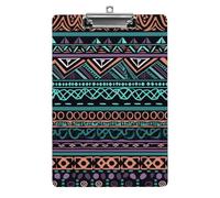 Unique Aztec Pattern Clipboard, A4 Acrylic Clipboard with Hanging Hole, Ultra-Light Clip Board - Holds 100 Sheets, Shatterproof Document Holder for Office, 12.5" X 8.5"