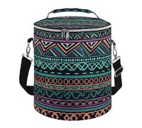 Unique Aztec Pattern Lunch Bag, 15L Portable Leakproof Picnic Basket with Shoulder Strap, Insulated Picnic Cooler Bag for Camping, Beach, Hiking & Groceries