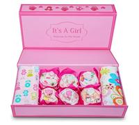 Unique Baby Cupcake Gift, Newborn Gift Set, Baby Basket Set with Adorable Baby Clothes Gift for Expecting Moms and New Dads, Pink, Nikki Gift Baskets