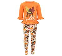 Unique Baby Girls Sweet As Pie 3pc Thanksgiving Legging Set, Gather Gobble, 10 Years