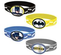 Unique Batman Stretchy Bracelets (8cm x 13cm ) - Exciting Assorted Colors Accessory Wristbands - Ideal for Superhero Fans & Parties - 4ct
