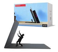 Unique Black Metal Decorative Bookends - Whimsical Hidden Book Ends for a Cool Book Holder Display - Cute Home Decor and Modern Gift Idea for Shelves Desk or Table (Falling)