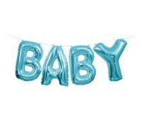 Unique Blue Baby Foil Letter Balloon Banner Kit, 14"
