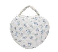 Unique Blue Floral Cosmetic Pouch for Style and Functionality, Beauty Organizer Cosmetic Bag for Modern Woman, Travel Makeup Case, Blue Gourd