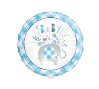 Unique Blue Floral Elephant Round Foil Balloon 18"