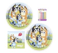 Unique Bluey Party Supplies for 16 Dinner Plates & Luncheon Napkins