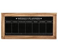 Unique Boutique Shabby Chic Style Weekly Planner Chalkboard, Natural Wooden Frame