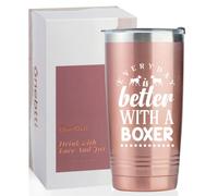 Unique Boxer Dog Gifts for Women, 20oz Stainless Steel Insulated Tumbler for Boxer lover, Everyday is Better with a Boxer Novelty Boxer Gifts, Message Card & Beautifully Package Included