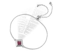 Unique Bracelet for Wife. World's Smallest New Testament Sterling Silver religious Pendant for women. Zircon stones setting. Original Nano bible Jewelry gift for girlfriend, 25.40 cm, Sterling Silver,
