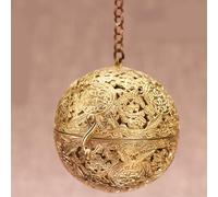 Unique Brass Incense Burner, Hanging Ball Design, for Home and Car Use (A)