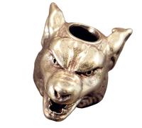 Unique Brass Wolf Head Ornament For Backpack Decoration Stylish Paracord Keychain Pendant Jewelry Making Supplies Customizable Brass Component