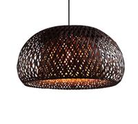 Unique Brown Woven Pendant Hanging Light Rattan Farmhouse Pendant Lights Japanese Style Modern Close To Ceiling Lamps Hanging For Bedroom Foyer Hallway Kitchen