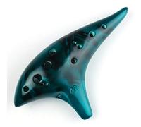 Unique Burning Ocarina 12 Agujeros Glossy Glaze 12 Holes Professional Ocarina brillante en alto (Blue)