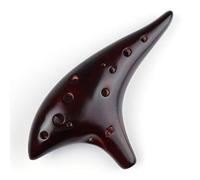 Unique Burning Ocarina 12 Agujeros Glossy Glaze 12 Holes Professional Ocarina brillante en alto (Dark Red)