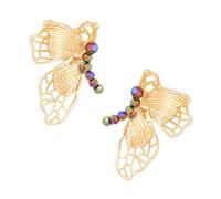 Unique Butterfly Earrings in Gold Tone for Work | Made for comfort with front and back wear options to match everyday or formal attire, a unique style for fashion enthusiasts