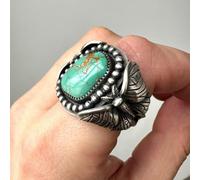 Unique Butterfly Promise Ring - Animal Themed Eternity Band Rings for Women, Vintage Synthetic Turquoise Engagement Rings for Her