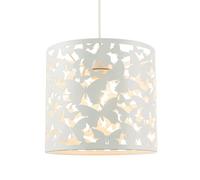 Unique Butterfly Themed Pendant Ceiling Light Shade in Gloss White | 23cm x 25cm | Creates Ambient Effect When Light Shines Through by Happy Homewares
