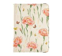 Unique Carnation Neutral Passport and Vaccine Card Holder Combo Travel Documents Organizer Protector Passport Cover Holder Wallet Case for Travel Essential Waterproof