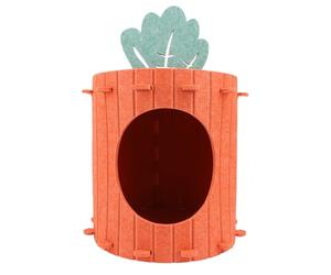 Unique Carrot Shape Felt Cat Cave Bed Soft Comfortable Scratch Resistant Relaxing Cozy Tunnel for Indoor Cats