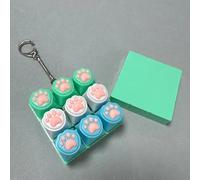 Unique Cat Paw Button Keycap 9-Key Silent Keyboard Keychain Fidget Toy for Stress Relief