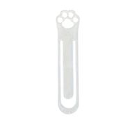 Unique Cat Paw Gift for Book Lovers, Smooth Edge Bookmark with Elastic Clip, One-piece Molded Book Page Holder, Orange Black and White Options, Essential Reading Accessory. White