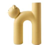 Unique Cat Statue Ceramic Vase Set - Modern Frosted Floral Decor for Dining Table, Living Room, Bedroom & Entrance - Aesthetic Home Art Decoration (4)