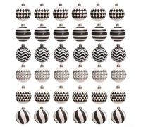 Unique Christmas Ball Set 6PCS Black and White Plastic Decorations for Trees, Wreaths, Parties (C)