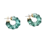 Unique Clear Colorful Transparent Lucite Resin Small Hoop Earrings for Women Acetate Acrylic Chic Dainty Lightweight Fashion Girlfriend Gifts for Her, M, Metal, No Gemstone