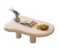 Unique Cloud-Shaped Coffee Table, Antique-Style Baked Enamel Top, Rounded Corners, Ideal for Living Room & Office Decor, Modern White Design (120x79x40cm)