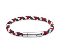 Unique & Co A40GBR/21CM Men's Red White Blue Leather Bracelet