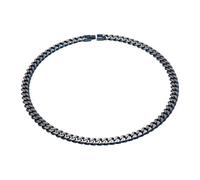 Unique Stainless Steel Matte Blue Curb Chain Necklace LAK-130/50CM