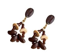 Unique Coffee Berries Dangle Earrings Wood Beaded Ear Accessory Trendy Ethnic Styles Accessories For Fashion Enthusiasts