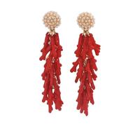 Unique Coral Shaped Resin Earrings With Shimmering Pearls Detail Comfortable Lightweight Jewelry Gift Handmade Looking Beach Party Earrings