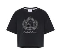 Unique Cropped Oversize T-Shirt - female - Carlo Colucci - T-Shirts - Black - XS - Tops XS