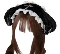Unique Crosses Chain Hair Band Plush Rabbits Ear Headband Trendy Hairpiece For Parties And Performances