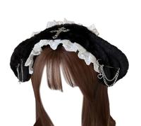 Unique Crosses Chain Hair Band Plush Rabbits Ear Headband Trendy Hairpiece For Parties And Performances
