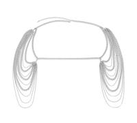 Unique Crossover Collar Necklace Luxurious Body Chain Tassels Jewelry Idol Costume Modern Layered for Idol Dancer Evening Gown Accessory