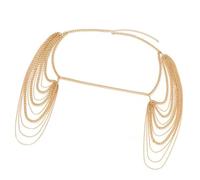 Unique Crossover Collar Necklace Luxurious Body Chain Tassels Jewelry Idol Costume Modern Layered for Idol Dancer Evening Gown Accessory