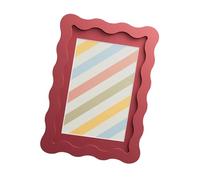 Unique Curved Pattern Wood Photo Frame 8x10 Inches with Sturdy Stand and Hanging Hook for Home Use Versatile Wall/desktop Picture Frame