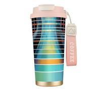Unique Customized Coffee Mug - Insulated Stainless Steel Tumbler for Travel, Home & Office - 17 oz Quantum wave photoplethysmography Pink