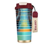 Unique Customized Coffee Mug - Insulated Stainless Steel Tumbler for Travel, Home & Office - 17 oz Quantum wave photoplethysmography Red