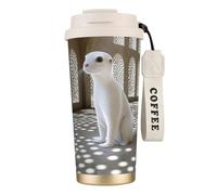 Unique Customized Coffee Mug - Insulated Stainless Steel Tumbler for Travel, Home & Office - 17 oz Sables in the Desert Palace White
