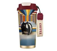 Unique Customized Coffee Mug - Insulated Stainless Steel Tumbler for Travel, Home & Office - 17 oz The Void Cat Red