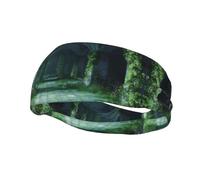 Unique Customized Headbands for Men and Women - Stylish Sweat Bands for Running, Workout, and Sports - Moisture Wicking and Stretchable Green Alley