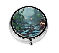 Unique Customized Pill Organizer - 7 Day AM PM Travel Pill Box with Full Print Design - Iron Plating Mini Medicine Organizer Forgotten Forest